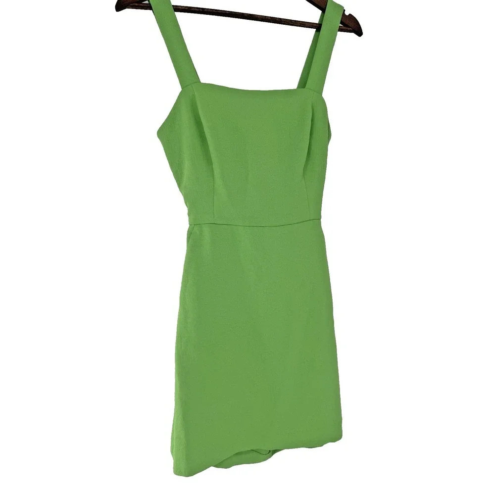 Wilfred Dress Womens 4 Green Mini Aritzia Tie Keyhole Back Cut Out Square‎ Neck